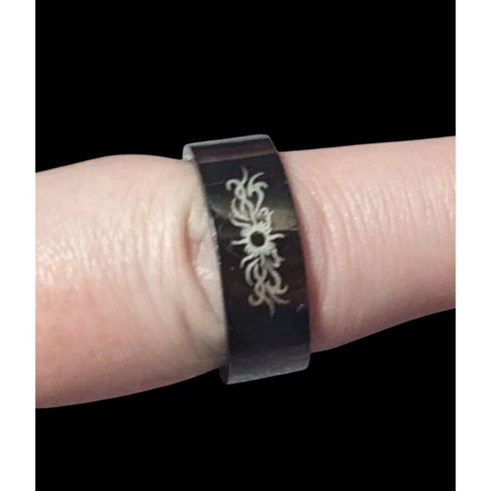 Black Stainless Steel Tribal Sun Design 316L Ring Size 10 1/2 - Picture 6 of 16